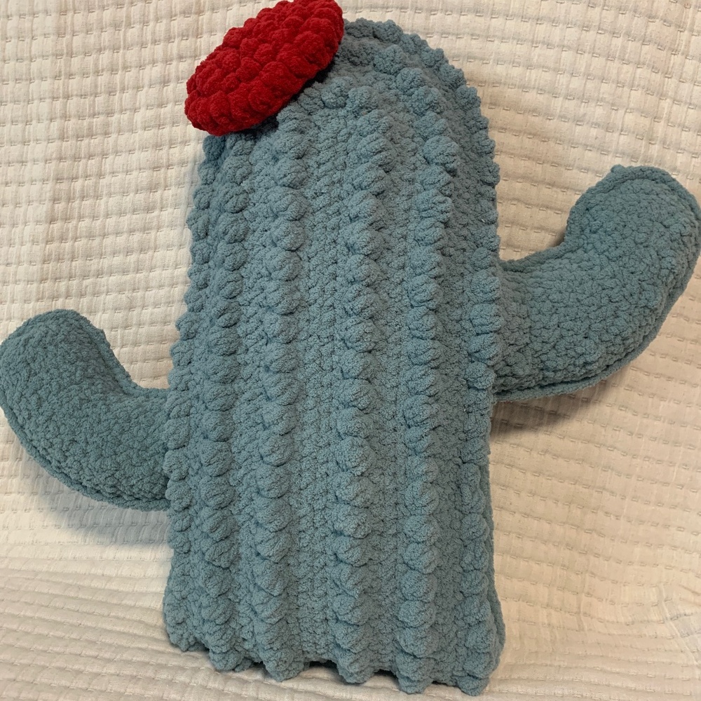 Handmade Crochet Cactus Pillow
